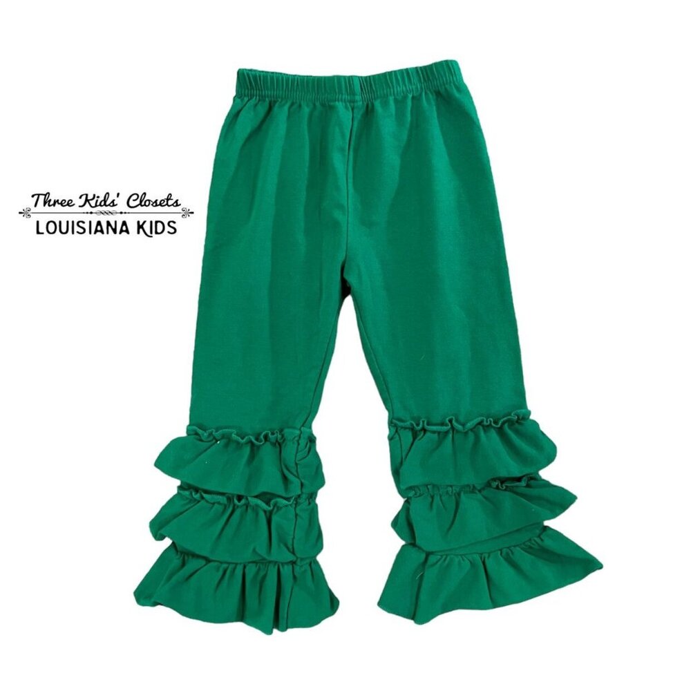 Boutique Sz S (2T) Green Ruffle Pants